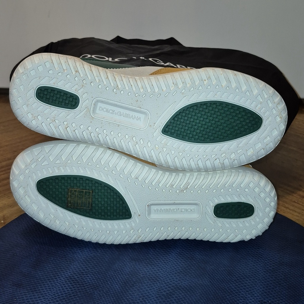 Dolce & Gabbana Low Profile Trainers Tan Suede & Green Leather. sz.8. (#1742) - Picture 10 of 16